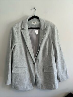 NEW LOFT plus size 20 grey tweed single button closure blazer jacket